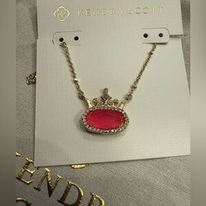 Kendra Scott Disney Elisa Princess Short Pendant Necklace Pink mother of pearl